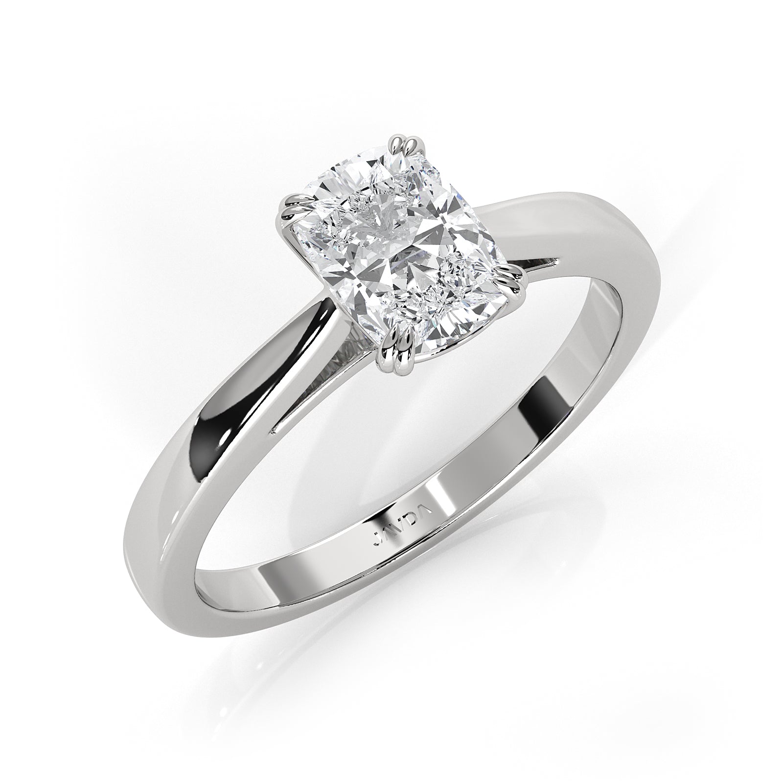 4.5g Emerald Lab Grown Diamond Six Prong Solitaire Engagement Ring IGI Certified 1.00 Ctw.