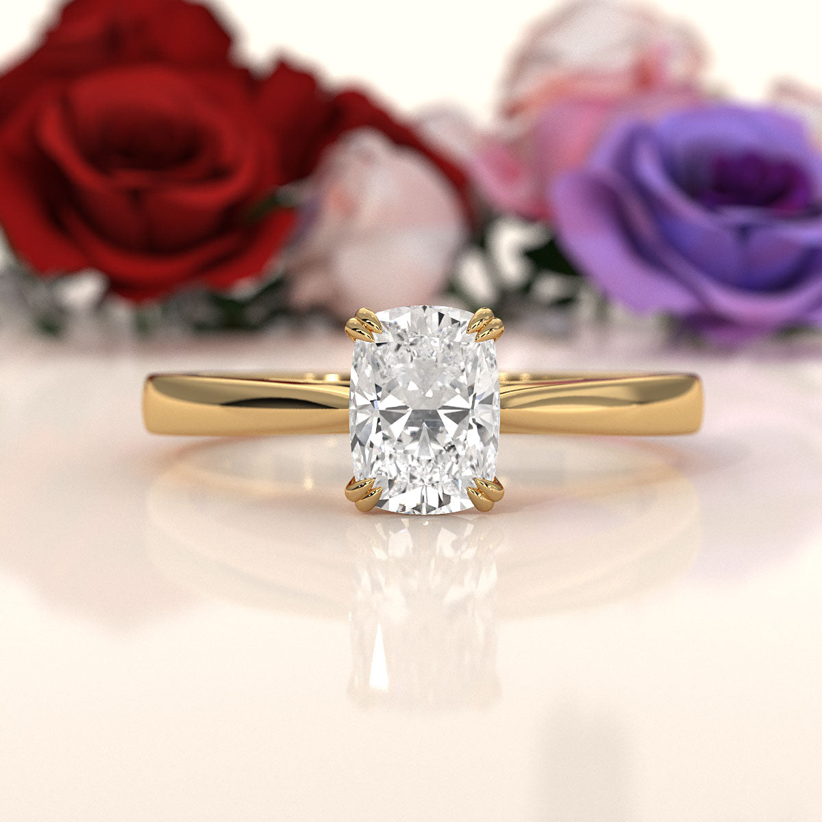 4.5g Emerald Lab Grown Diamond Six Prong Solitaire Engagement Ring IGI Certified 1.00 Ctw.