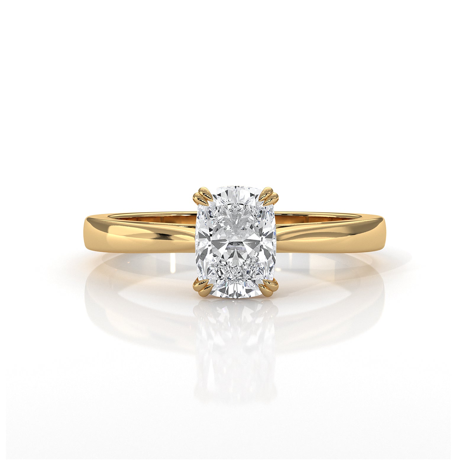 4.5g Emerald Lab Grown Diamond Six Prong Solitaire Engagement Ring IGI Certified 1.00 Ctw.