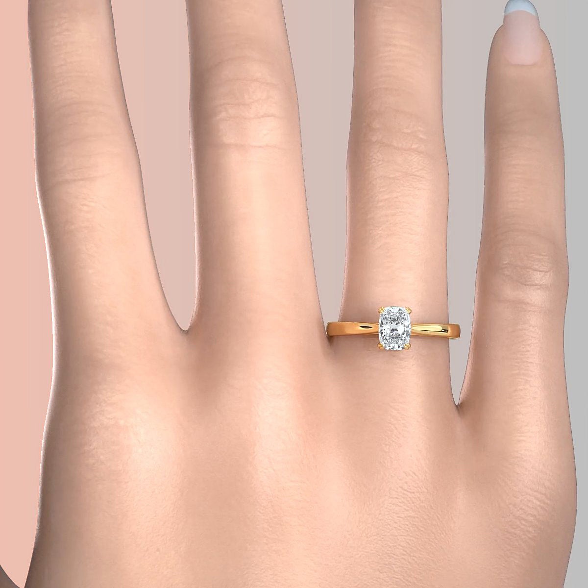 4.5g Emerald Lab Grown Diamond Six Prong Solitaire Engagement Ring IGI Certified 1.00 Ctw.