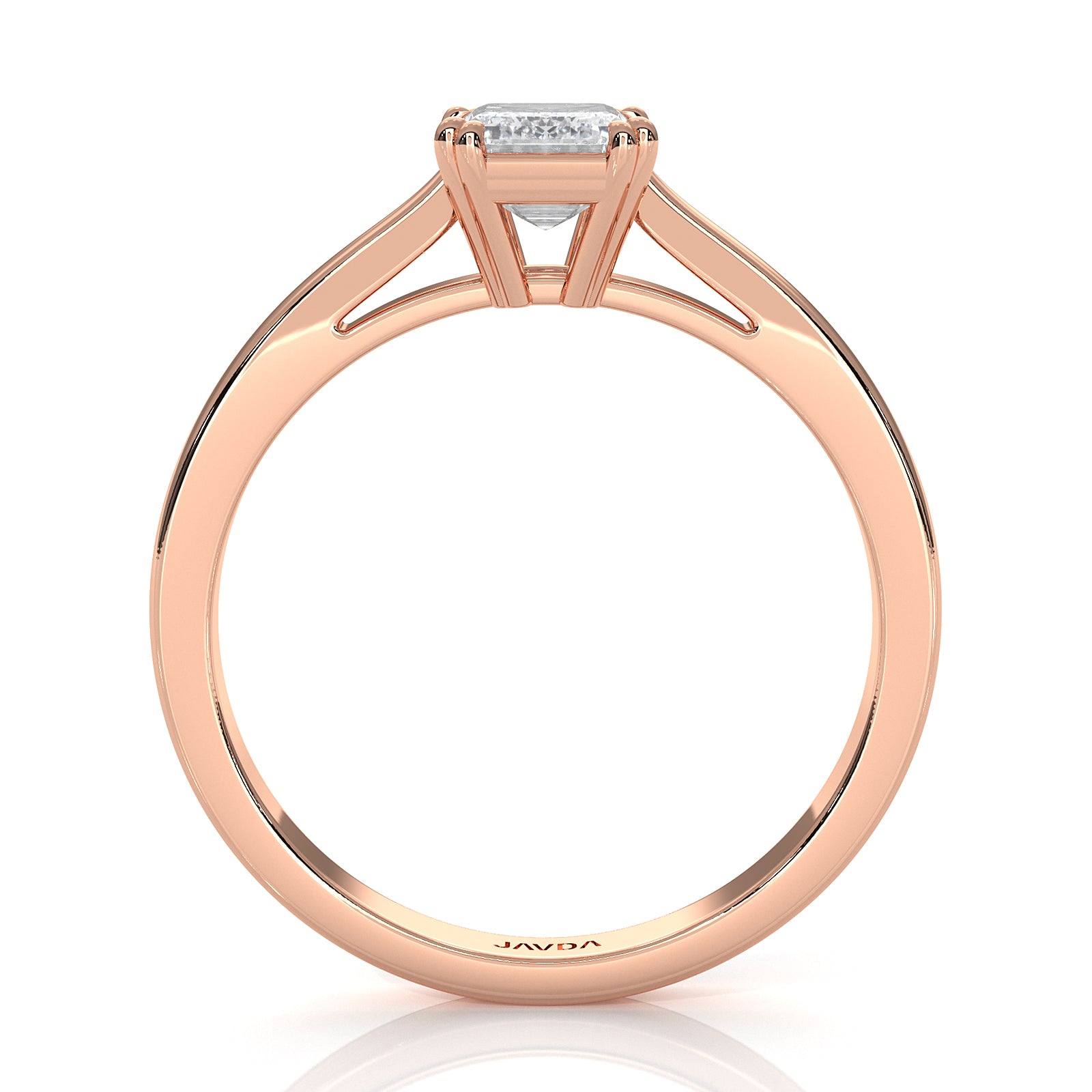 4.5g Emerald Lab Grown Diamond Six Prong Solitaire Engagement Ring IGI Certified 1.00 Ctw.