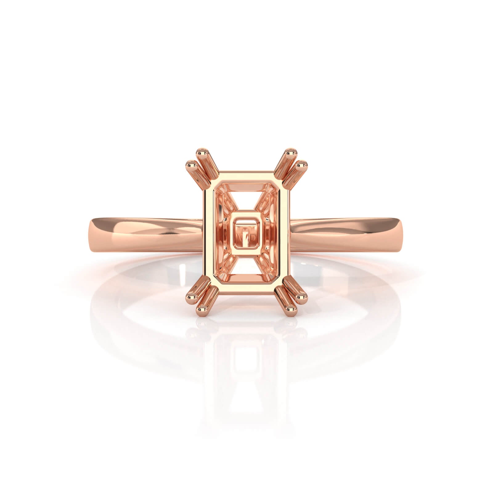 4.5g Prong Set Semi Mount Solitaire Style Engagement Ring Setting