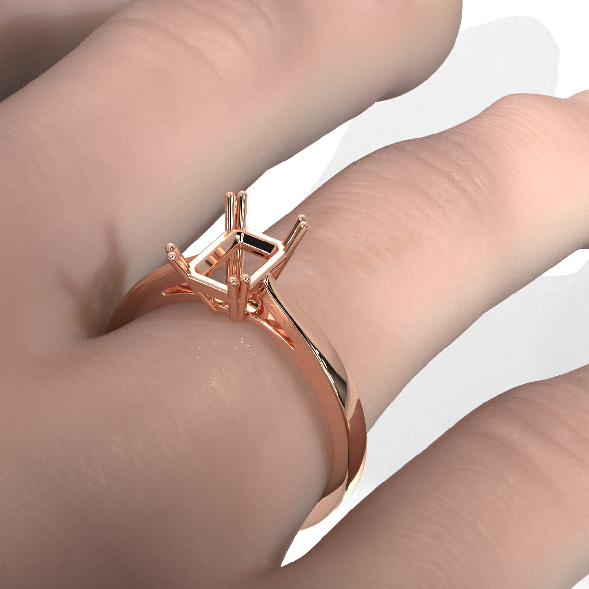 4.5g Prong Set Semi Mount Solitaire Style Engagement Ring Setting