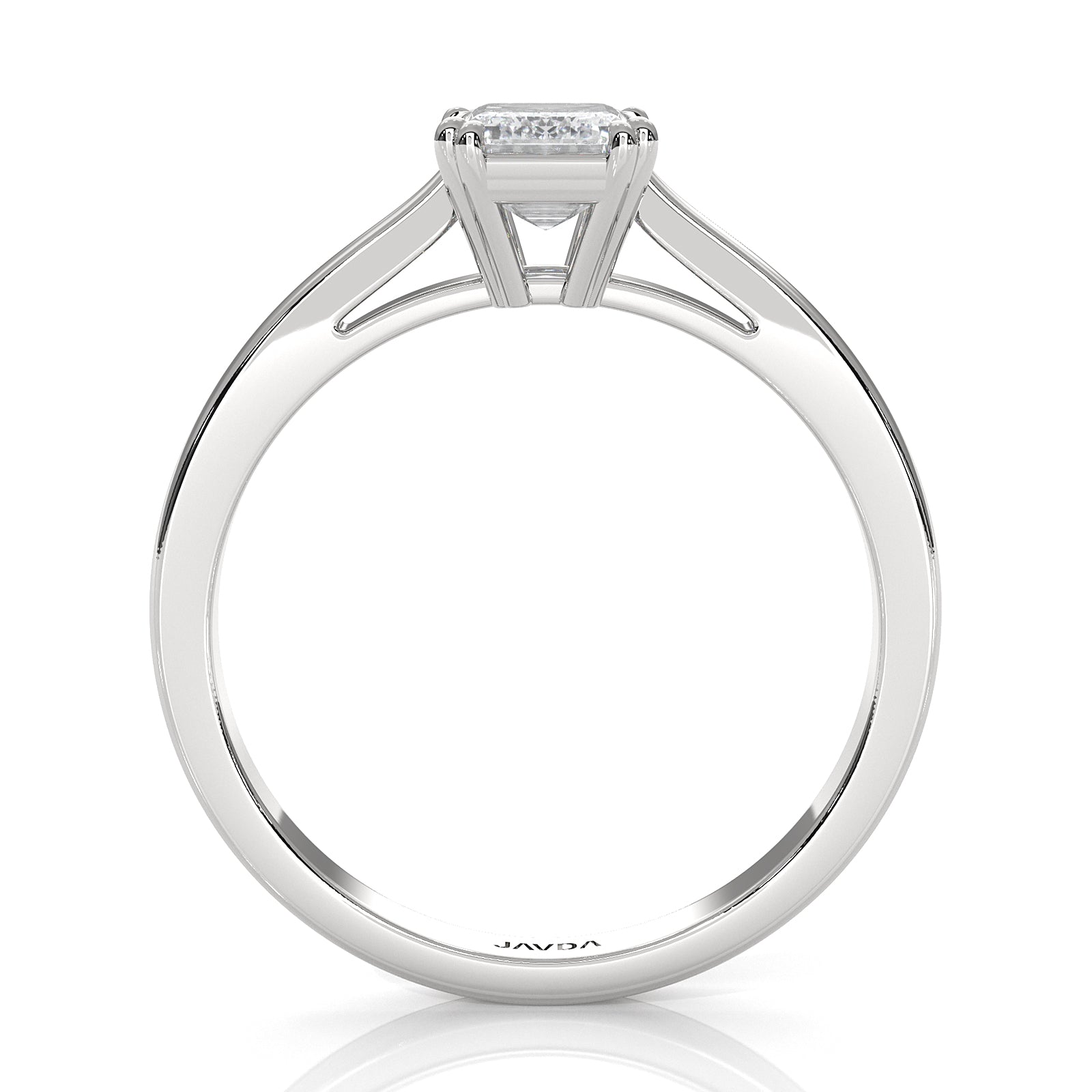 4.5g Emerald Lab Grown Diamond Six Prong Solitaire Engagement Ring IGI Certified 1.00 Ctw.