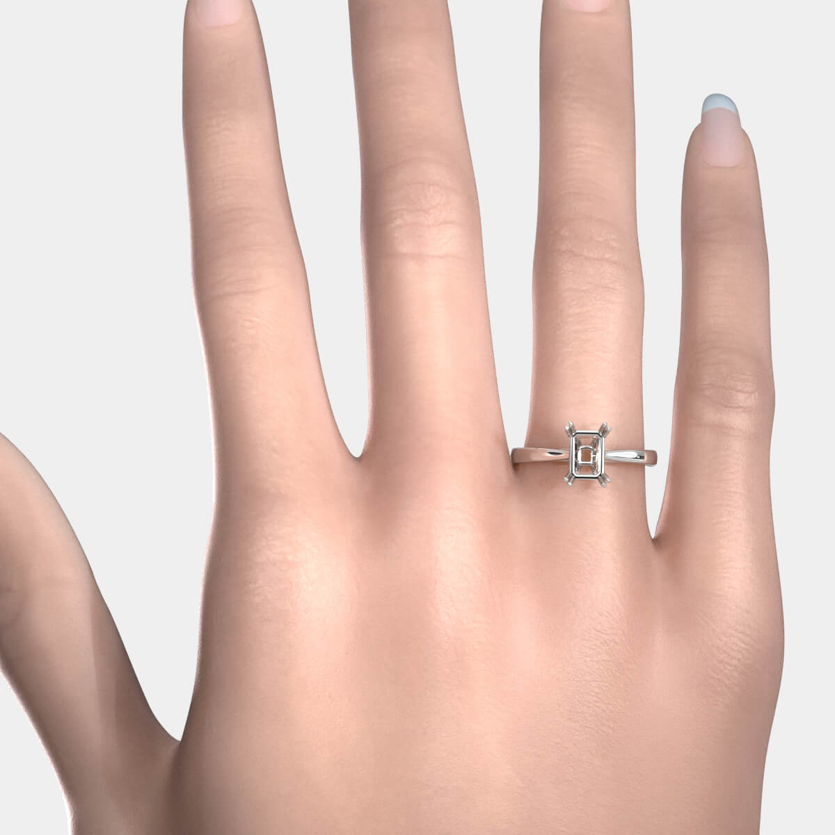 4.5g Prong Set Semi Mount Solitaire Style Engagement Ring Setting