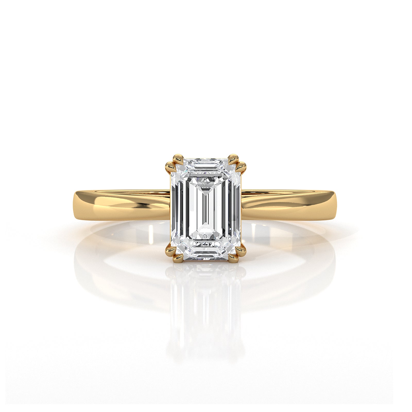 4.5g Emerald Lab Grown Diamond Six Prong Solitaire Engagement Ring IGI Certified 1.00 Ctw.