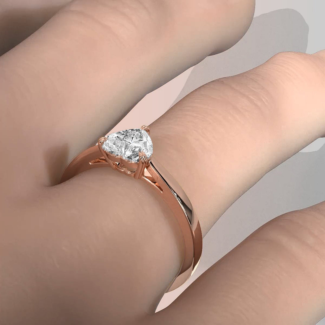 4.5g Emerald Lab Grown Diamond Six Prong Solitaire Engagement Ring IGI Certified 1.00 Ctw.