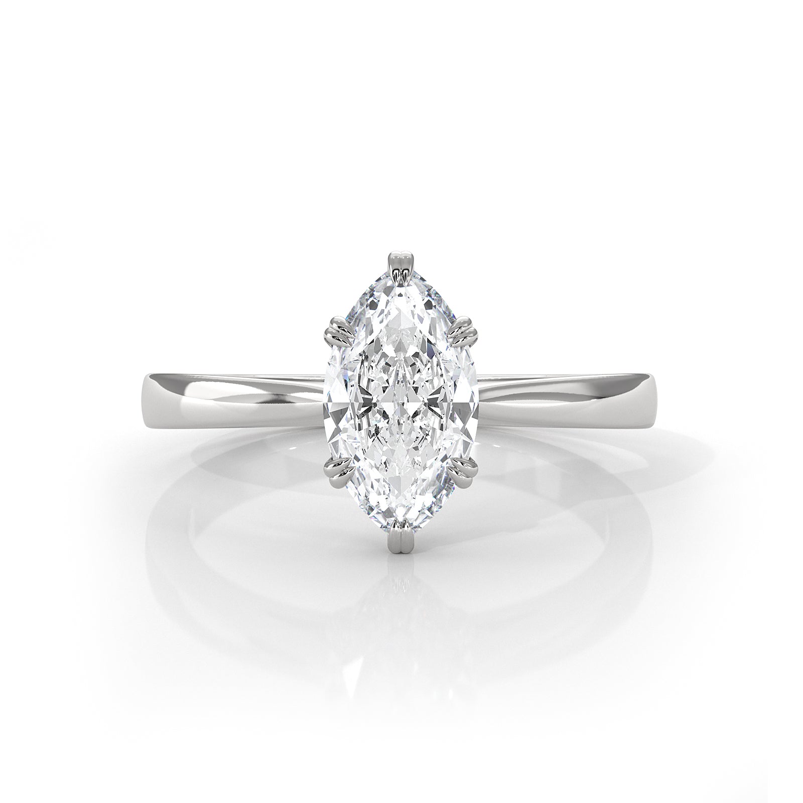 4.5g Emerald Lab Grown Diamond Six Prong Solitaire Engagement Ring IGI Certified 1.00 Ctw.