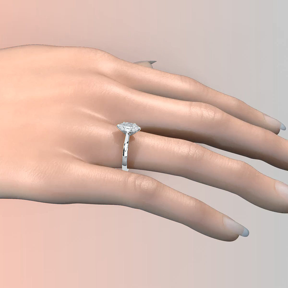 4.5g Emerald Lab Grown Diamond Six Prong Solitaire Engagement Ring IGI Certified 1.00 Ctw.