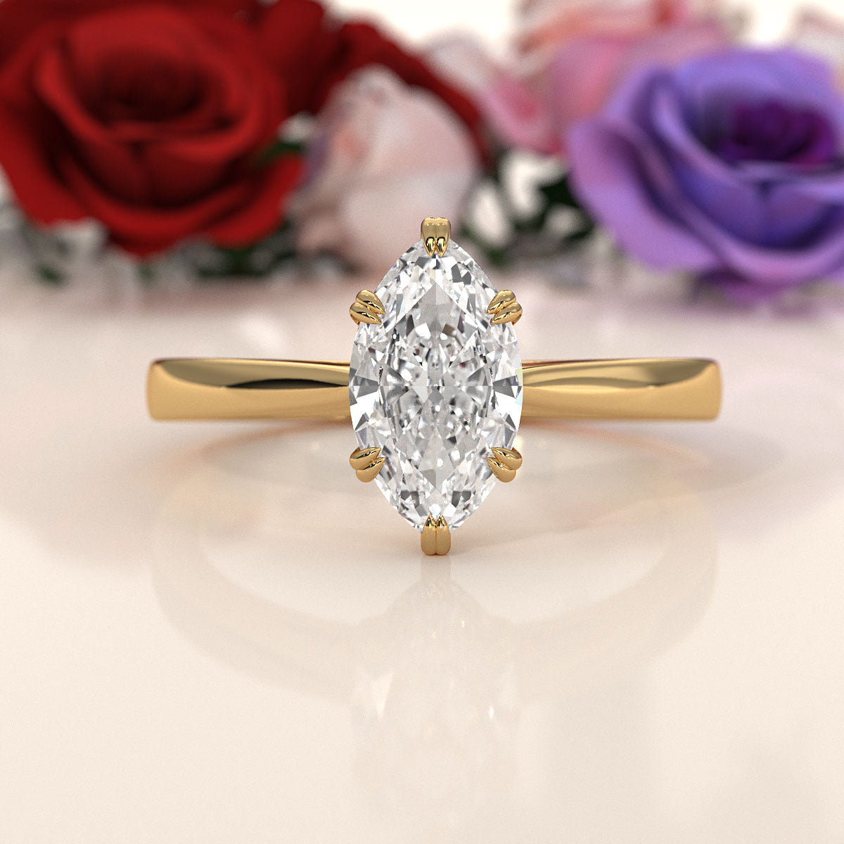 4.5g Emerald Lab Grown Diamond Six Prong Solitaire Engagement Ring IGI Certified 1.00 Ctw.