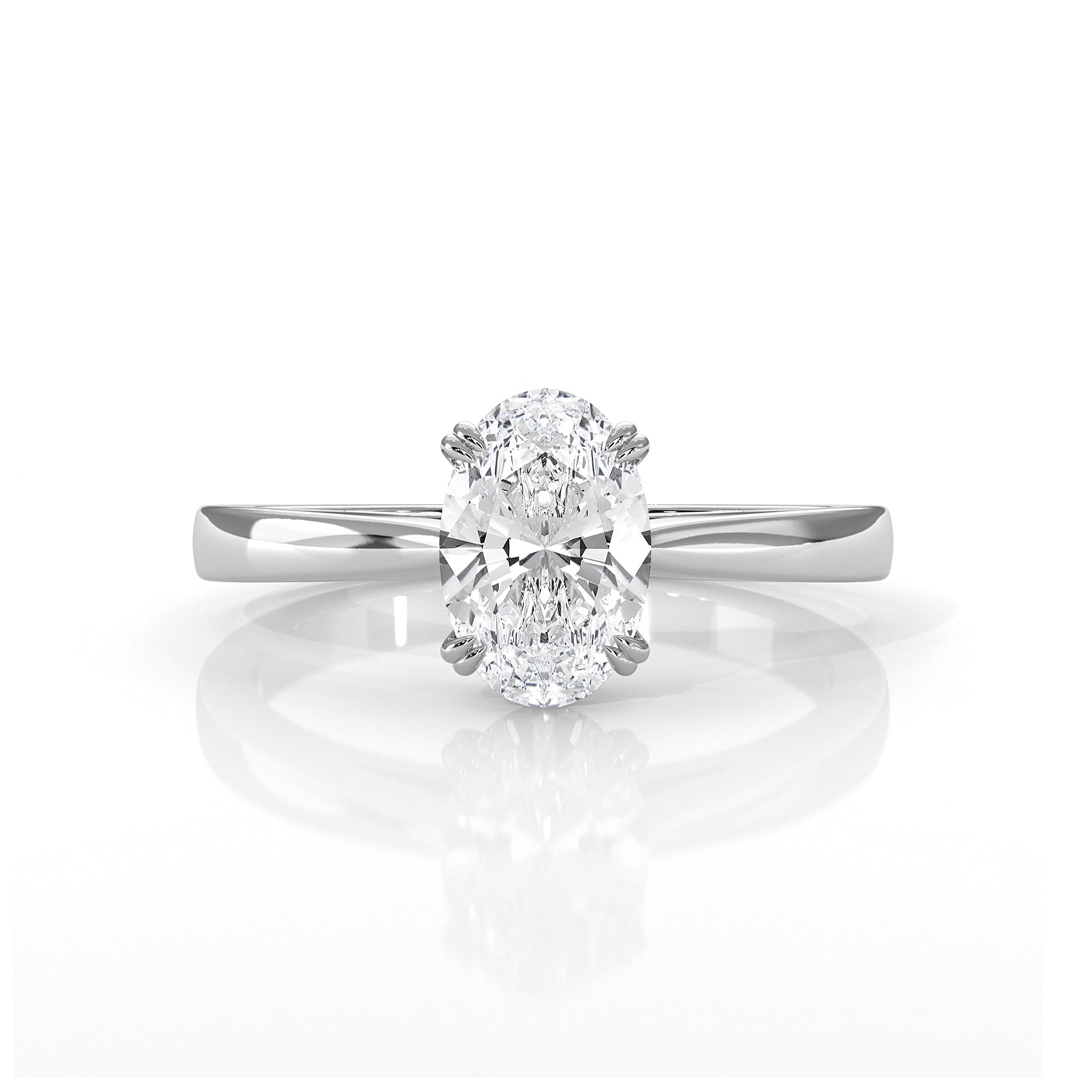 4.5g Emerald Lab Grown Diamond Six Prong Solitaire Engagement Ring IGI Certified 1.00 Ctw.