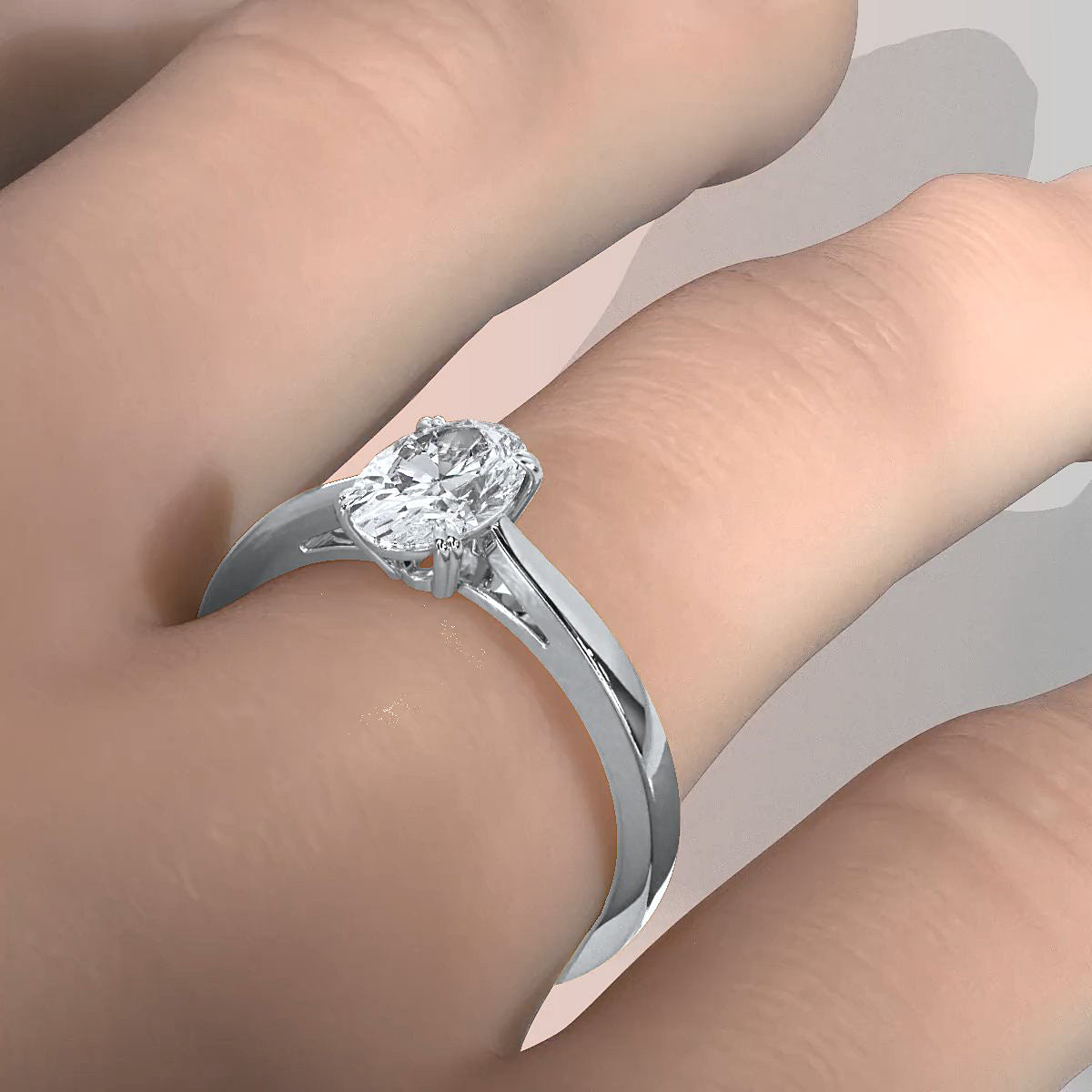 4.5g Emerald Lab Grown Diamond Six Prong Solitaire Engagement Ring IGI Certified 1.00 Ctw.