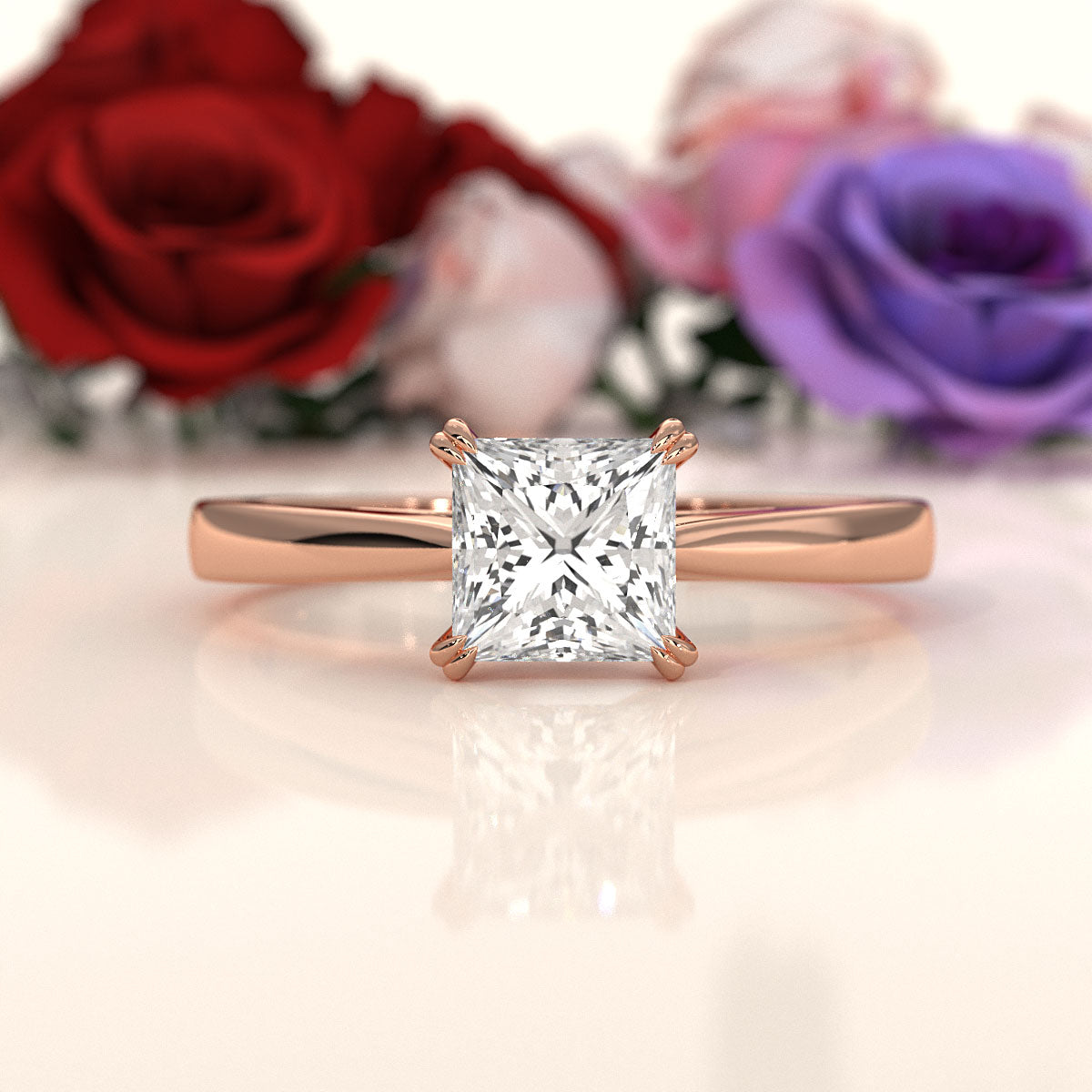 4.5g Emerald Lab Grown Diamond Six Prong Solitaire Engagement Ring IGI Certified 1.00 Ctw.