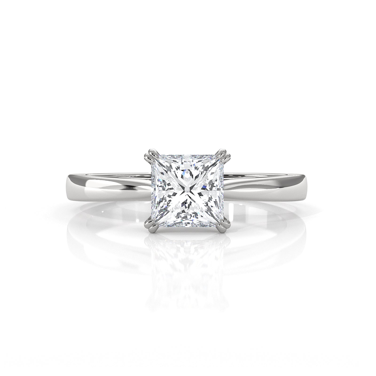 4.5g Emerald Lab Grown Diamond Six Prong Solitaire Engagement Ring IGI Certified 1.00 Ctw.