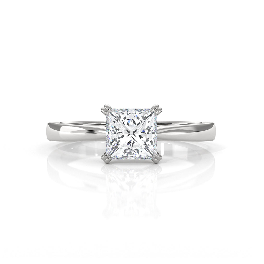 4.5g Emerald Lab Grown Diamond Six Prong Solitaire Engagement Ring IGI Certified 1.00 Ctw.