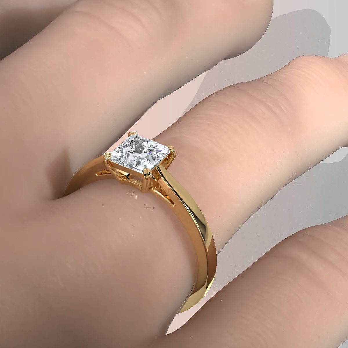 4.5g Emerald Lab Grown Diamond Six Prong Solitaire Engagement Ring IGI Certified 1.00 Ctw.