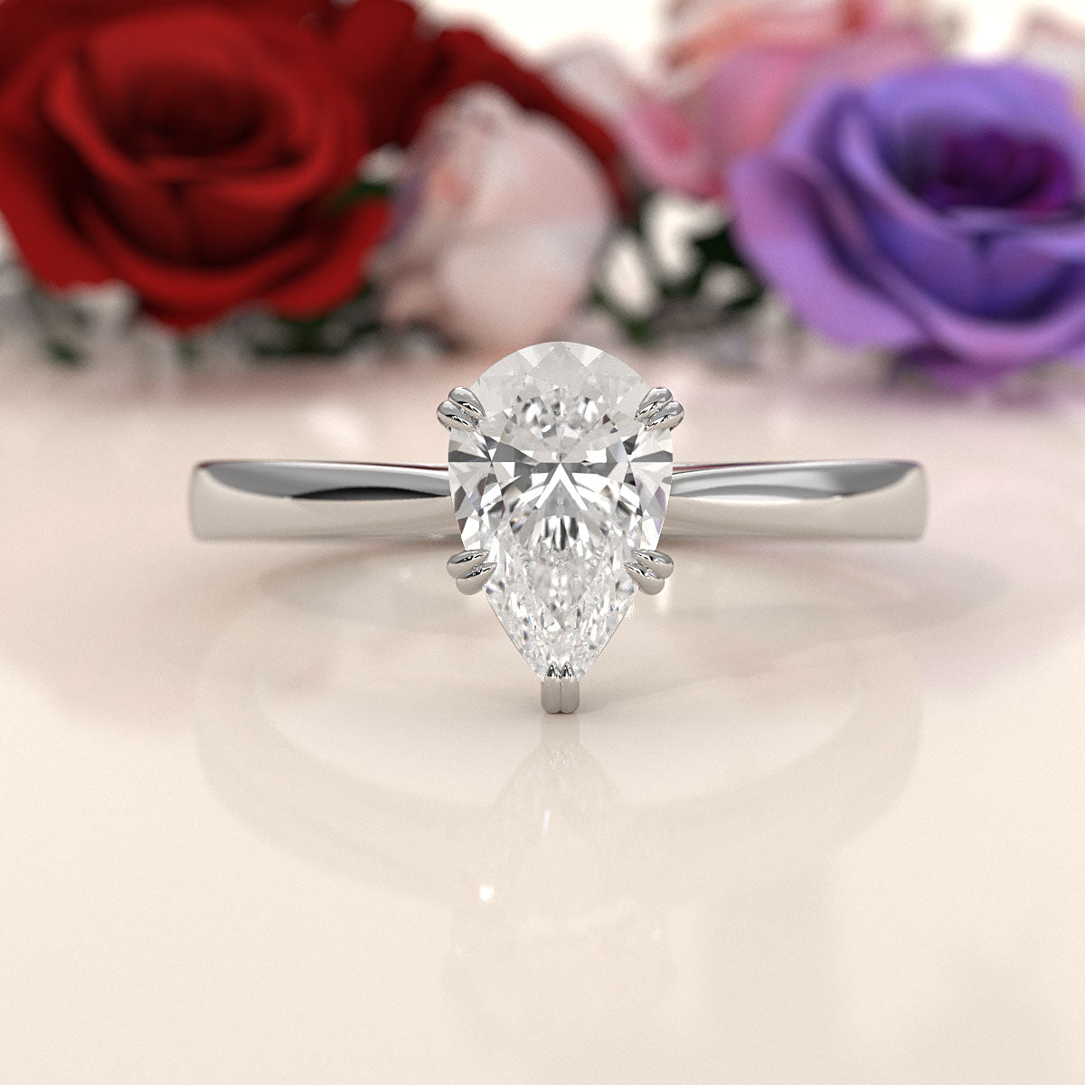 4.5g Emerald Lab Grown Diamond Six Prong Solitaire Engagement Ring IGI Certified 1.00 Ctw.