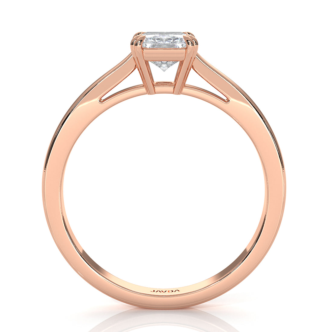 4.5g Emerald Lab Grown Diamond Six Prong Solitaire Engagement Ring IGI Certified 1.00 Ctw.