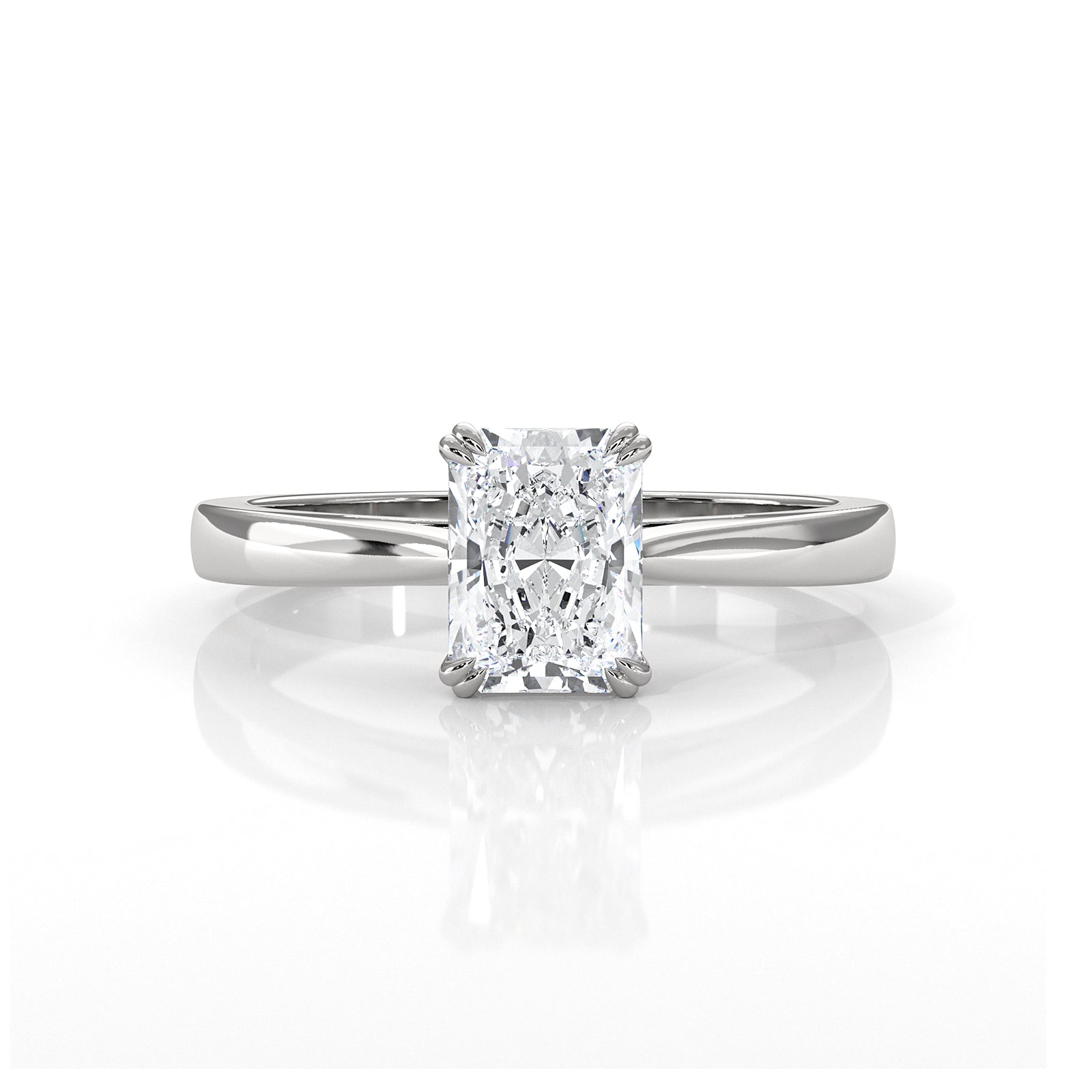 4.5g Emerald Lab Grown Diamond Six Prong Solitaire Engagement Ring IGI Certified 1.00 Ctw.