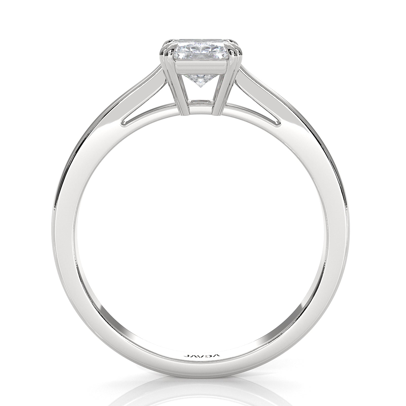 4.5g Emerald Lab Grown Diamond Six Prong Solitaire Engagement Ring IGI Certified 1.00 Ctw.