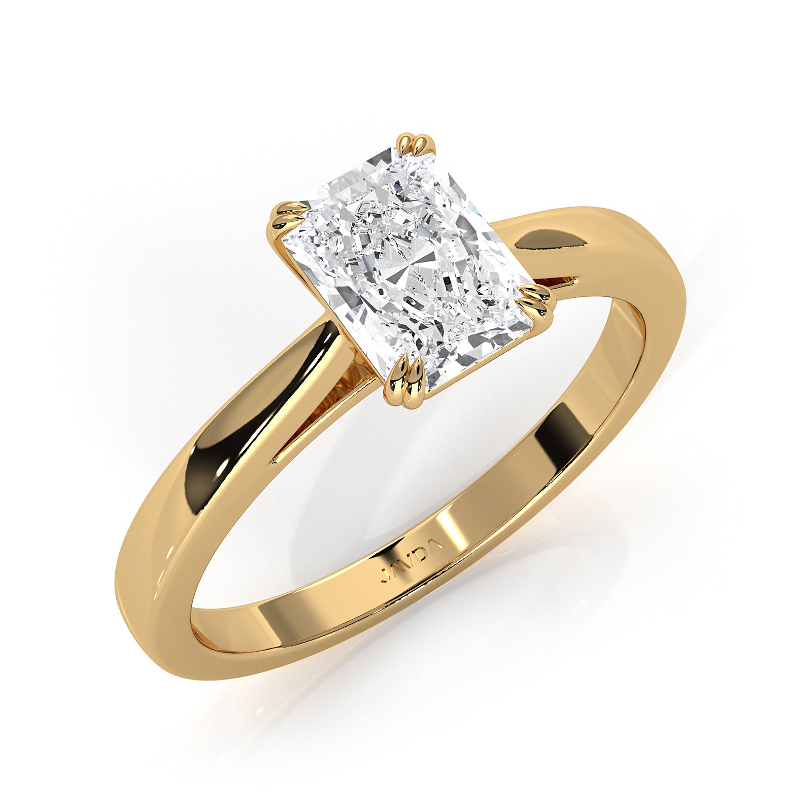 4.5g Emerald Lab Grown Diamond Six Prong Solitaire Engagement Ring IGI Certified 1.00 Ctw.