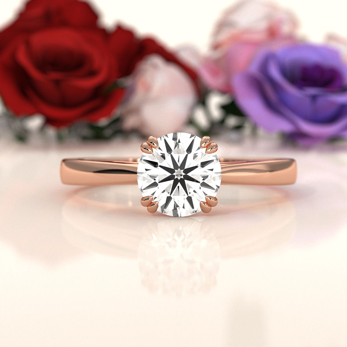 4.5g Emerald Lab Grown Diamond Six Prong Solitaire Engagement Ring IGI Certified 1.00 Ctw.