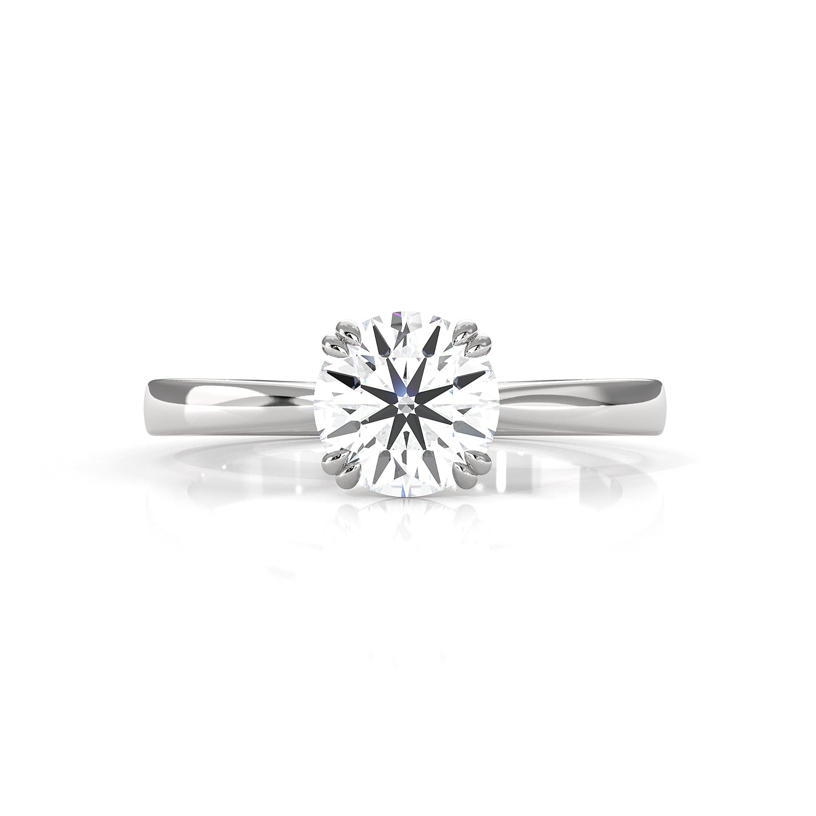 4.5g Emerald Lab Grown Diamond Six Prong Solitaire Engagement Ring IGI Certified 1.00 Ctw.