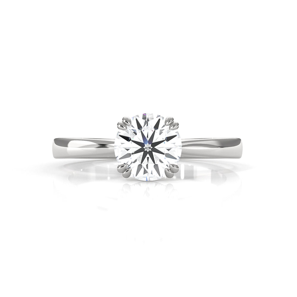 4.5g Emerald Lab Grown Diamond Six Prong Solitaire Engagement Ring IGI Certified 1.00 Ctw.