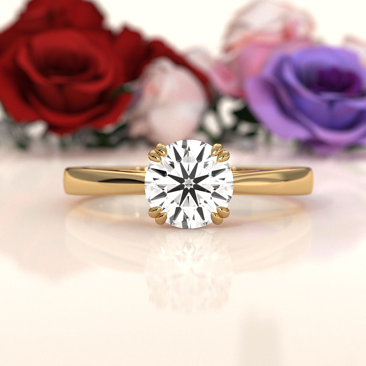 4.5g Emerald Lab Grown Diamond Six Prong Solitaire Engagement Ring IGI Certified 1.00 Ctw.