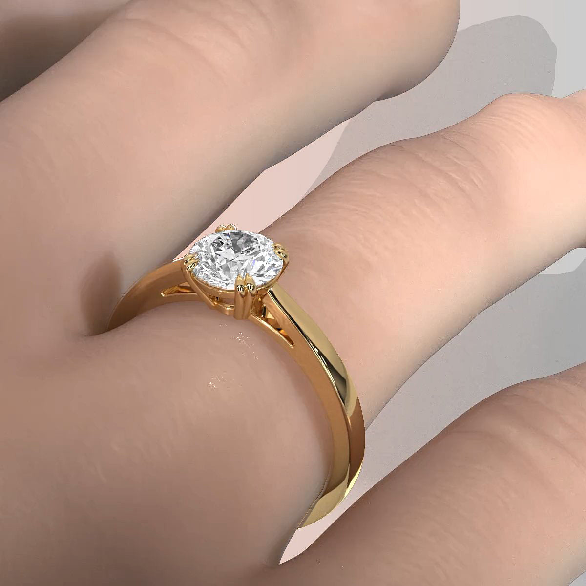 4.5g Emerald Lab Grown Diamond Six Prong Solitaire Engagement Ring IGI Certified 1.00 Ctw.