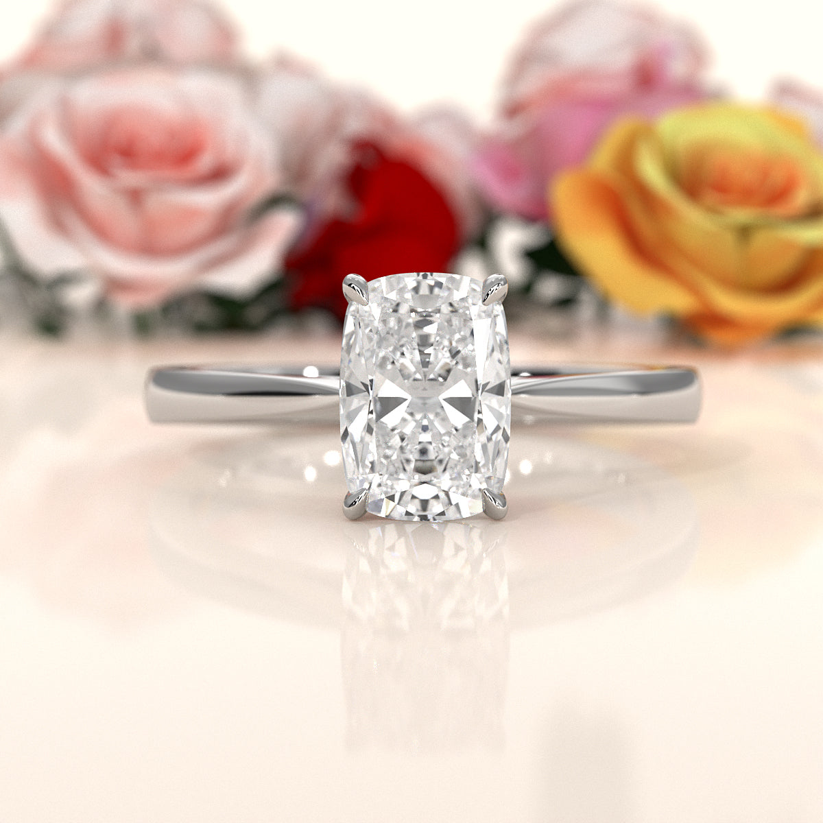 4.5g Princess Prong Setting Lab Grown Diamond Engagement Solitaire Ring IGI Certified 1.00 Ctw.