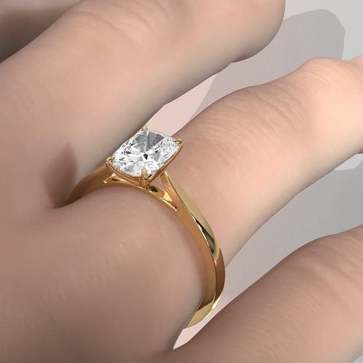 4.5g Princess Prong Setting Lab Grown Diamond Engagement Solitaire Ring IGI Certified 1.00 Ctw.