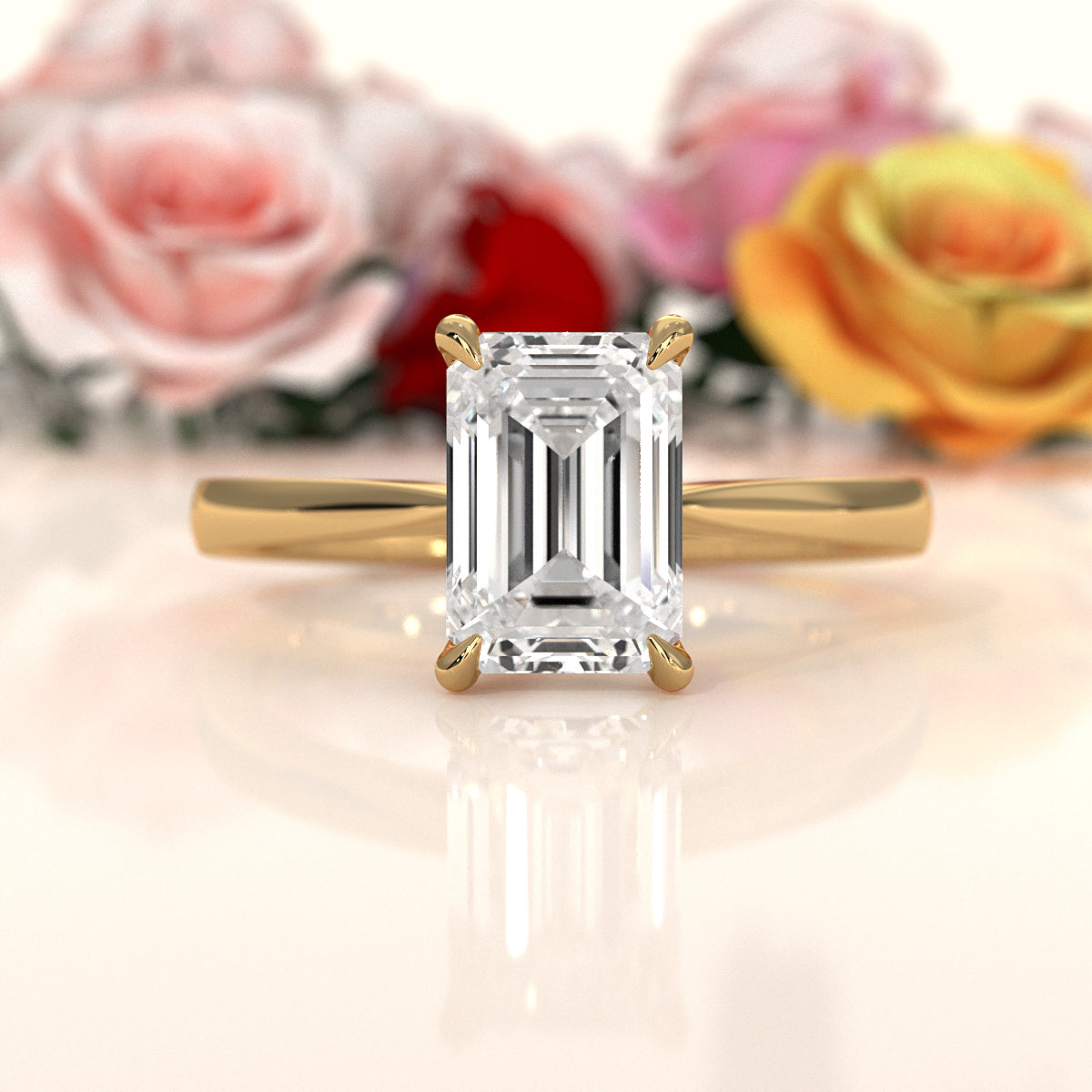 4.5g Princess Prong Setting Lab Grown Diamond Engagement Solitaire Ring IGI Certified 1.00 Ctw.