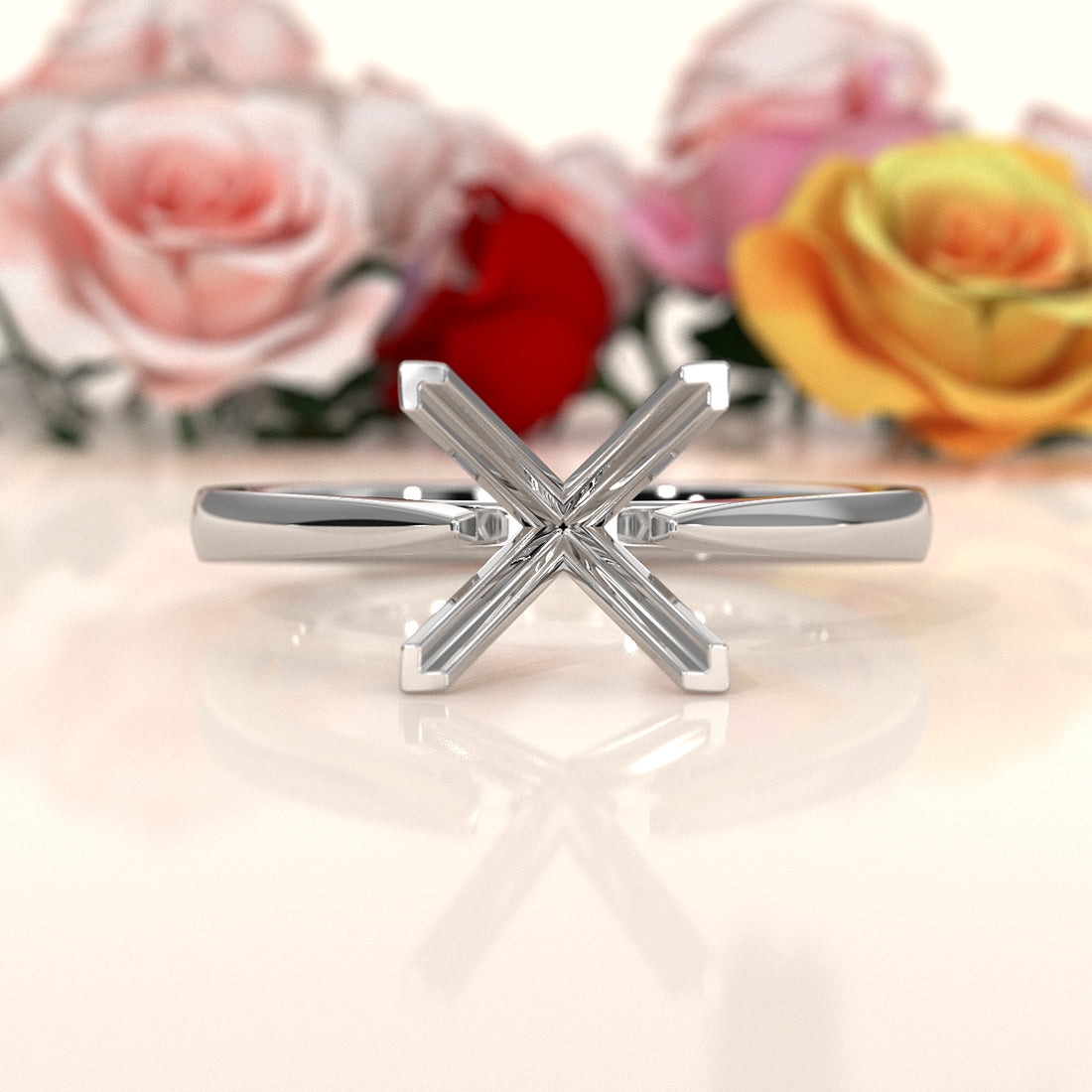4.5g Prong Set Semi Mount Engagement Solitaire Ring Setting