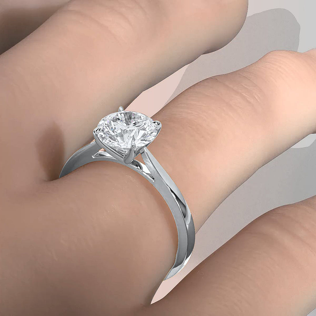 4.5g Princess Prong Setting Lab Grown Diamond Engagement Solitaire Ring IGI Certified 1.00 Ctw.