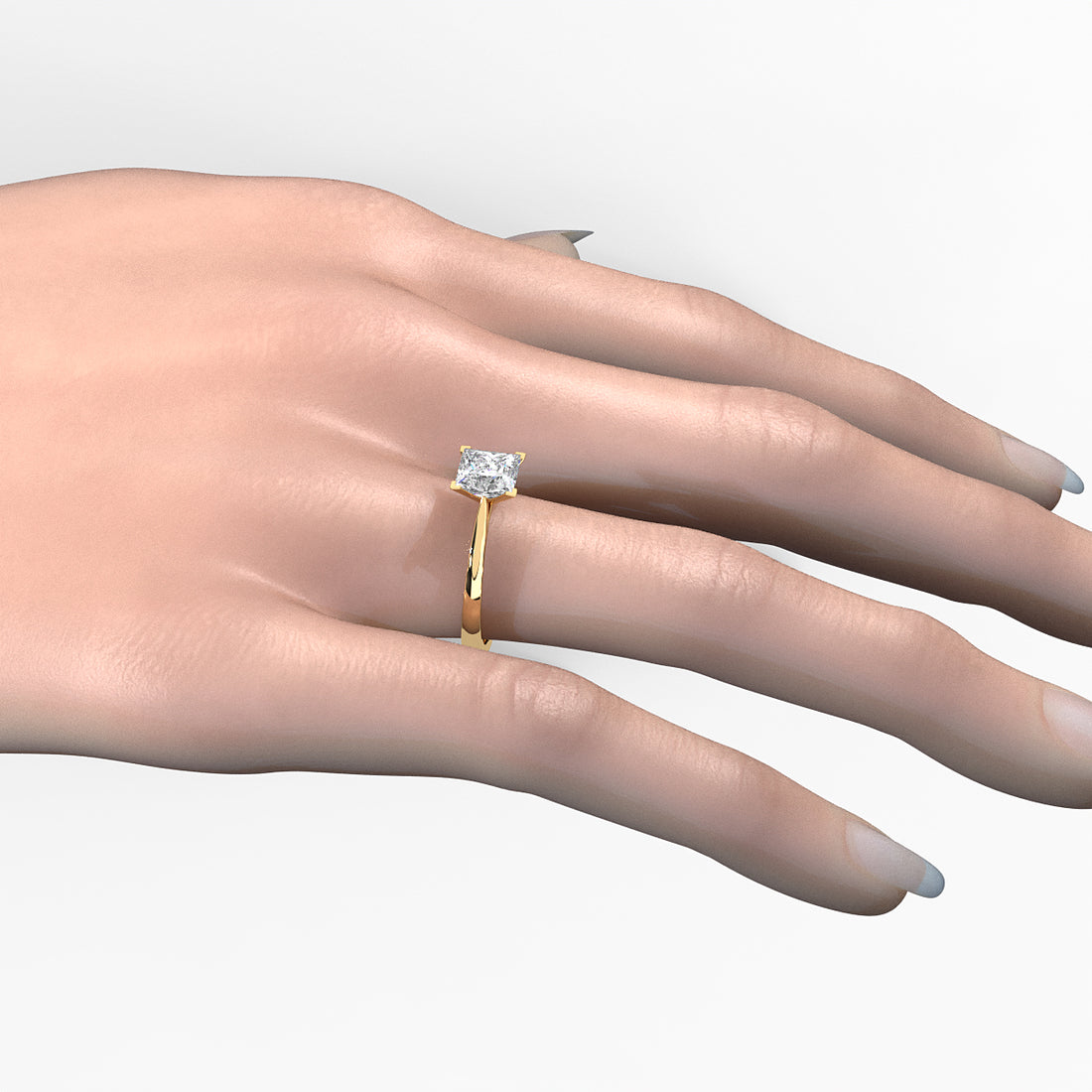 4.5g Princess Prong Setting Lab Grown Diamond Engagement Solitaire Ring IGI Certified 1.00 Ctw.
