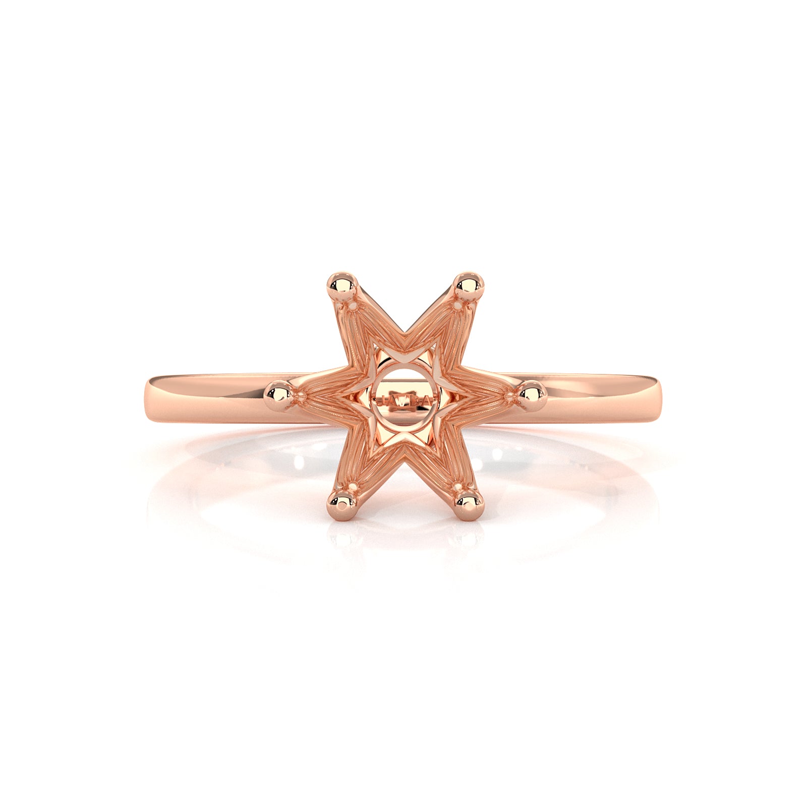 4.5g Six Prong Set Solitaire Style Engagement Setting Semi Mount Ring