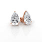 Pear Lab Grown Diamond Stud Earring IGI Certified in 14k White Gold 4.41 Ctw.