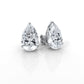 Pear Lab Grown Diamond Stud Earring IGI Certified in 14k White Gold 4.41 Ctw.