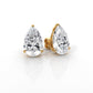 Pear Lab Grown Diamond Stud Earring IGI Certified in 14k White Gold 4.41 Ctw.