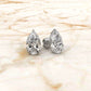 Pear Lab Grown Diamond Stud Earring IGI Certified in 14k White Gold 4.41 Ctw.
