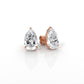 Pear Lab Grown Diamond Stud Earring IGI Certified in 14k White Gold 4.41 Ctw.