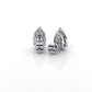 Pear Lab Grown Diamond Stud Earring IGI Certified in 14k White Gold 4.41 Ctw.