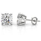 Cushion Lab Grown Diamond Stud Earring IGI Certified in 14k White Gold 6.02 Ctw.