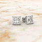 Princess Lab Grown Diamond Stud Earring IGI Certified in 14k White Gold 6 Ctw.