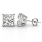 Princess Lab Grown Diamond Stud Earring IGI Certified in 14k White Gold 6 Ctw.