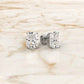 Cushion Lab Grown Diamond Stud Earring IGI Certified in 14k White Gold 4.07 Ctw.