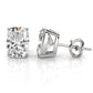 Cushion Lab Grown Diamond Stud Earring IGI Certified in 14k White Gold 4.07 Ctw.