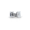 Emerald Lab Grown Diamond Stud Earring IGI Certified in 14k White Gold 4.03 Ctw.