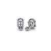 Oval Lab grown Diamond Claw Prong Stud Earring 14k White Gold 4.04 Ctw.